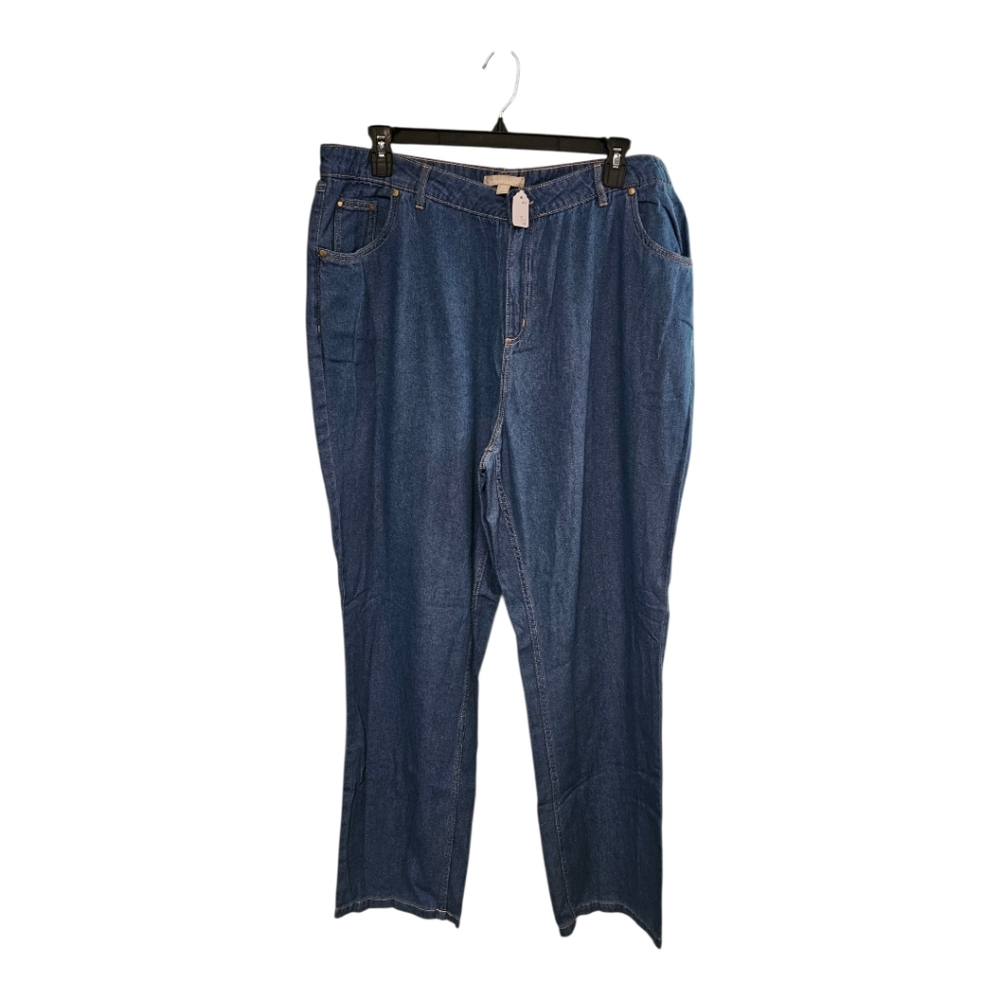 Woman Within Blue Straight Leg Jeans Timeless Denim